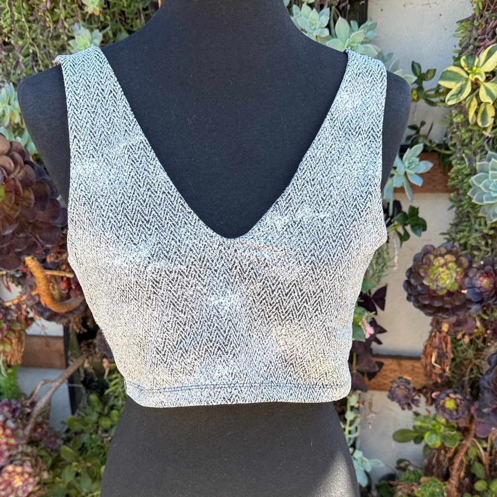 Aerie Black and White Patterned Tank Top